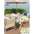 thumbnail image 6 of 60x102 Inch Outdoor Tablecloth with Umbrella Hole Zipper Rectangle Lemon Fruit Rectangular Tablecloths Outside Waterproof Spring Pastoral Flowers Petal Country Patio Table Cover for Picnic Party, 6 of 8