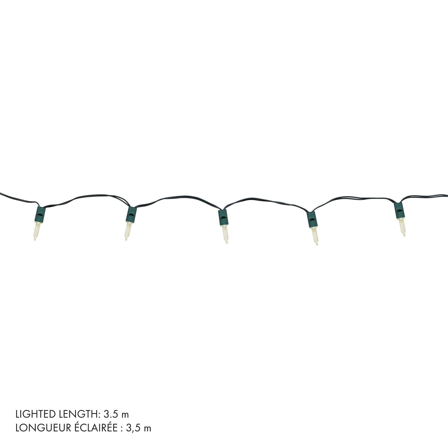 50 count M5 LED Battery operated warm white light string with 8 functions and timer