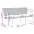 thumbnail image 4 of vidaXL 3-Seater Garden Bench with Cushions Brown PP Rattan, 4 of 5
