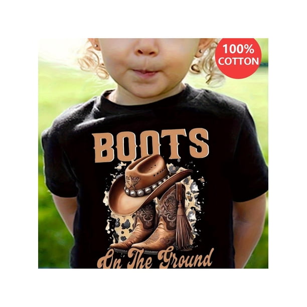 Boots on The Ground Shoes and hats Printed 100% cotton Girls T-shirt