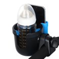 thumbnail image 1 of Portavasos para cochecito con soporte para teléfono, portavasos para bicicleta, portavasos universal 2 en 1 para cochecitos, bicicletas, sillas de ruedas, azul, 1 of 4