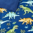 thumbnail image 3 of Watercolor Dinosaur Navy 3-Piece Microfiber Comforter Set - Twin, 3 of 6