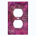 thumbnail image 2 of Metal Light Switch Plate Outlet Cover (Pink Wallpaper Letter Damask LET004), 2 of 13