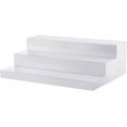 thumbnail image 4 of CiaoHER Large Acrylic Wine Liquor Bottle Rack 3 Tier White Countertop Riser Display for Bar Coffee Leisure Station Retail Store Shop Grocery Collection Organizer Stand (24''-2pack), 4 of 8