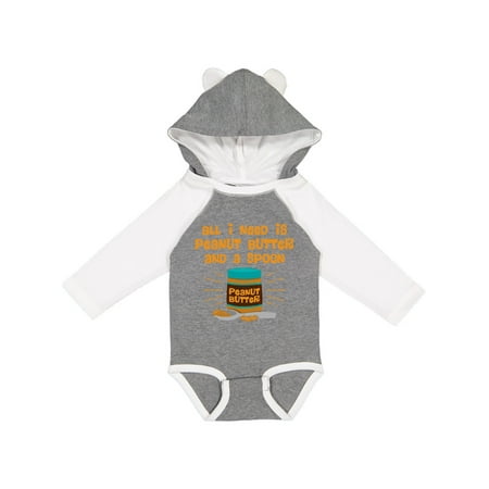 

Inktastic Peanut Butter Spoon Gift Baby Boy or Baby Girl Long Sleeve Bodysuit