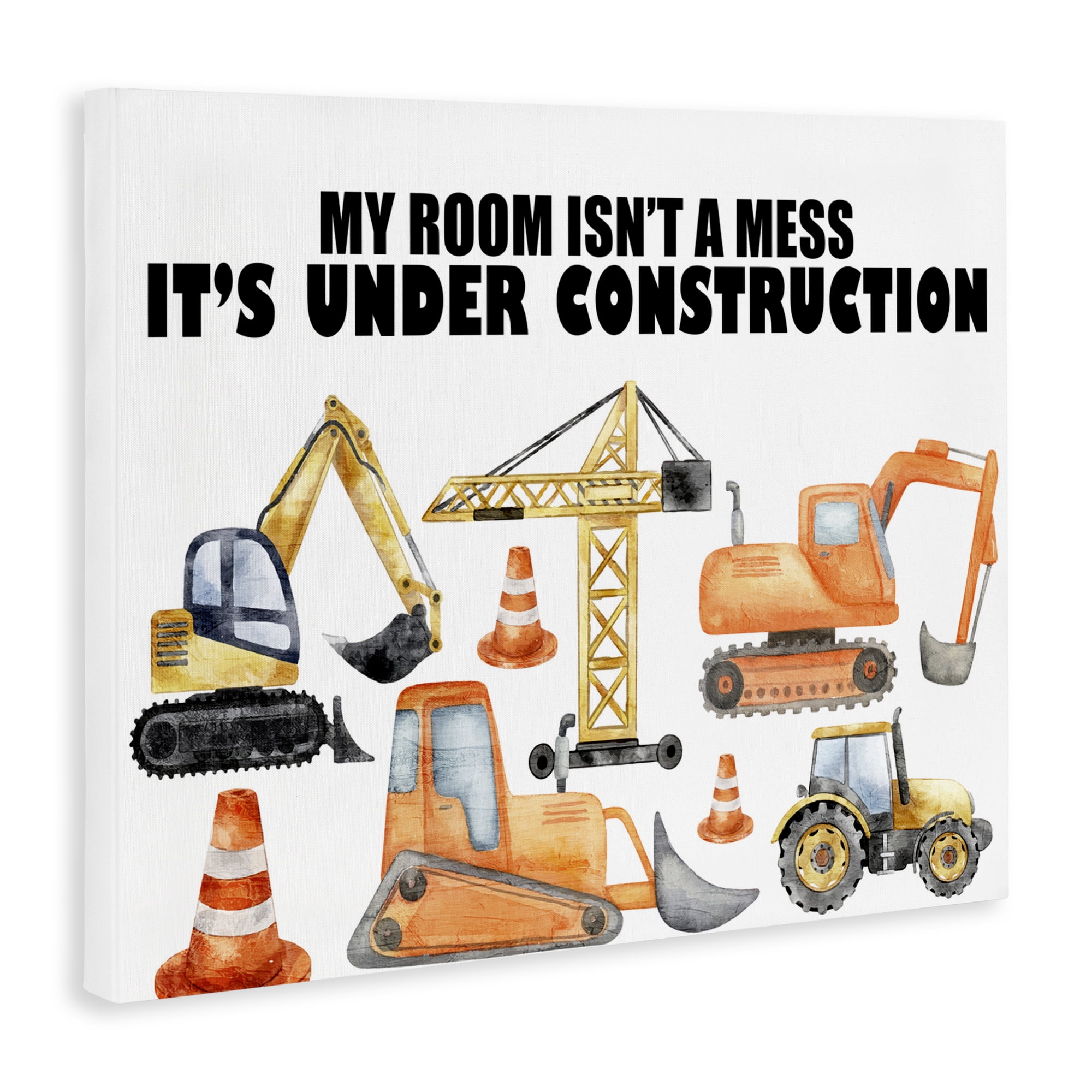 Not A Mess Under Construction Canvas Wall Art, design by Kim Allen