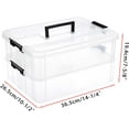 thumbnail image 3 of 2 Layer Stack & Carry Box, Plastic Multipurpose Portable Storage Container Box Handled Organizer Storage Box for Organizing Stationery, Sewing, Art Craft, Jewelry and Beauty Supplies Black, 3 of 7