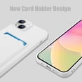 thumbnail image 2 of TPU Wallet Compatible with iPhone 15 Case 2023, Card Holder Camera Protection Cover + Screen Protector, Push-able Card Slot Silicone Soft Case Girls Women -White, 2 of 12