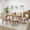 Wheat + Oak, variant on Christopher Knight Home 7-Piece Dining Set, Solid Wood Table with 6 Upholstered Dining Chairs, Wheat+Oak