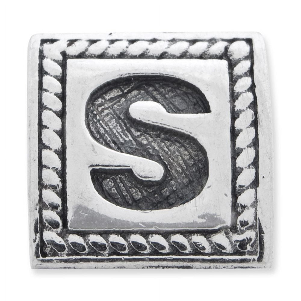 Reflection Beads Sterling Silver Reflections Letter S Triangle Block Bead