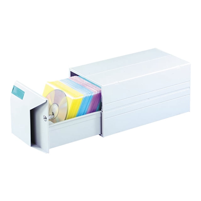 Innovera - Tiroir Multimédia de Rangement - Capacité: 150 CD/DVD - Gris Clair