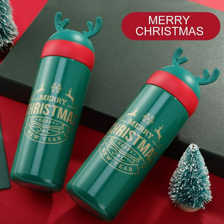 BIGTREE Holiday Christmas Green Insulated Stainless Steel Water Bottle Hot  Cold Thermos for Adults