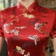 thumbnail image 5 of Traje largo estampado con elegantes mangas cortas, traje vintage estilo Tang para asistir a conferencias, bailes y moda., 5 of 6