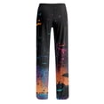 thumbnail image 6 of IYYVV Women Halloween Pajama Pants Cute Pumpkin Ghost Funny Print Palazzo Pjs Bottoms With Pockets Drawstring Sleep Lounge Pants 2026 Multicolor 2XL, 6 of 6