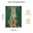 thumbnail image 2 of ARISTURING Funny Yellow Cheetah Green Background Canvas Painting Framed Wall Art Decor for Living Room Bedroom, Retro Cheetah Art Canvas Poster Wall Prints Decorative Gift, 2 of 5