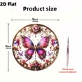 thumbnail image 2 of HELLOYOUNG 7.87inch Acrylic Butterfly Garden Sun Catcher with Floral Decor Vibrant Pink Purple & Blue Butterflies, Golden Accents Butterfly Decorations Acrylic Sun Catcher, 2 of 6