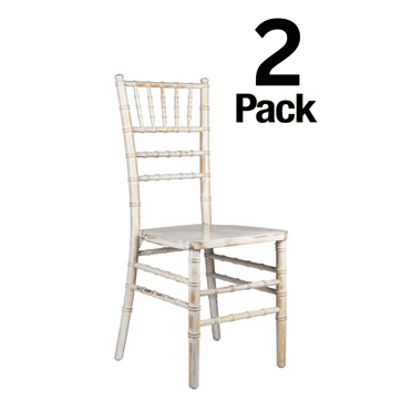 White Distressed ToughWood Chiavari Chair, 2 Chair Bundle by Chivari