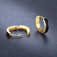 thumbnail image 4 of TANGPOET 18k Gold Plated Mens Earrings Black Small Hoop Earrings Sterling Silver Hypoallergenic No Nickel for Sensitive Ears (yellow)…, 4 of 5