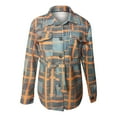 thumbnail image 6 of IROINNID Women's Shacket Jacket Long Sleeve Plaid Turndown Lapel Outwear, Loose Autumn and Winter Plaid Lapel Woolen Cloth Jacket Trench Jacket Long Over Outwear, 6 of 8