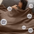 thumbnail image 4 of PHF Ultra Soft Waffle Weave Blanket Queen Size, Washed Lightweight Summer Breathable Blankets for Hot Sleeper, Chocolate, 90x90 inches, 4 of 6