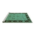 thumbnail image 2 of Ahgly Company Machine Washable Indoor Rectangle Oriental Turquoise Blue Traditional Area Rugs, 8' x 10', 2 of 4