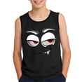 thumbnail image 2 of Boys Black Monster Face Graphic Muscle Tank Top Sleeveless Shirt for Kids Original Cartoon Character Design,Size 8 T, 2 of 6