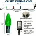 thumbnail image 3 of C6 Christmas String Lights, 100 LED 32 FT Christmas Lights Outdoor with 8 Modes, Xmas Wedding Party Tree Holiday Decoration, Multi-Colored, 3 of 4