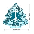 thumbnail image 2 of Stylized Metal Hanging Christmas Tree Wind Spinner - Intricate Branch & Root Design with Geometric Patterns for Garden Decor, 2 of 7