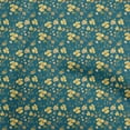 thumbnail image 1 of oneOone Velvet Teal Blue Fabric Floral Sewing Material Print Fabric By The Yard 58 Inch Wide, 1 of 4
