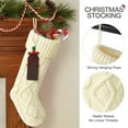 thumbnail image 5 of Personalized Christmas Stockings, Christmas Stockings with Name Tags, 17.7 inch Large Cable Knitted Xmas Hanging Stocking with Blank Bead Wood Tag, Knitted Stockings for Mantels, Fireplace Decor, 5 of 7