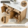 thumbnail image 6 of Altair Gavino 60" Wood Vanity in Light Brown with Composite Stone Top No Mirror, 6 of 13