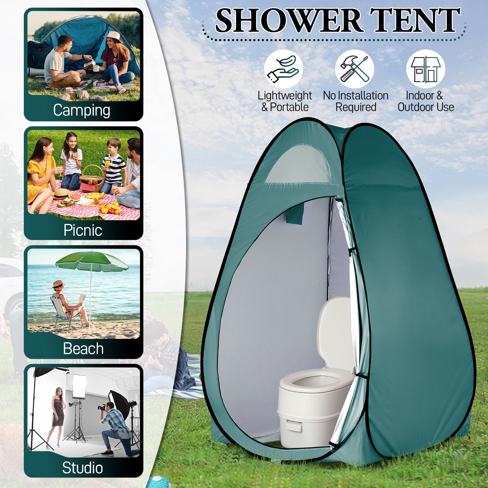 Ktaxon Changing Tent Portable Pop up Tent Camping Beach Toilet Shower Room Outdoor Bag Green