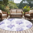 thumbnail image 4 of Coastal Purple Coral Round Area Rug 6Ft Washable Circle Rugs for Bathroom Office, Nautical Ocean Seaside Beach Non-Slip Carpet Floor Mats Indoor Outdoor Carpet Runner Aesthetic Home Decor, 4 of 8