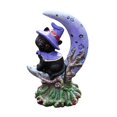 thumbnail image 3 of Estatua de gato negro con sombrero de bruja BLESIY adorno de Halloween para fiestas, 3 of 8