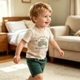 thumbnail image 6 of Spazoro Toddler Boys 2PC Outfit Sets, T-Shirt & Elastic Waist Shorts Short Sleeve Crew Neck Tractor Print Summer Clothes Set for Baby Boys Beige Size 6-12 Months, 6 of 6