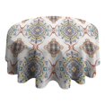 thumbnail image 4 of Round Waterproof Tablecloth 60×60 Inch, Boho Style Reusable Indoor/Outdoor Durable Table Cover for Party Kitchen Dinner Room Decor, 4 of 6