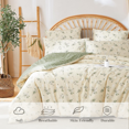 thumbnail image 4 of Nayoroom Ensemble de Housse de Couette Grand Chic Vert Floral Botanique 3 Pcs 100 % Coton Style Jardin Esthétique Ensembles de Literie Housse de Couette Réversible, 4 of 6