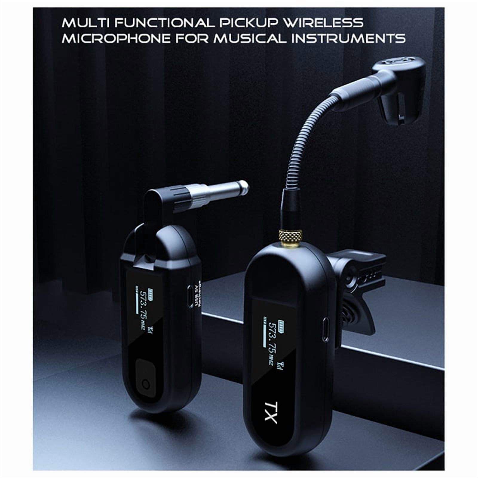 Saxophone Instrument Dedicated Wireless Microphone Outdoor Stage Small Microphone Instrument Wireless Clip Microphone,1 set * Saxophone Wireless Microphone,Black