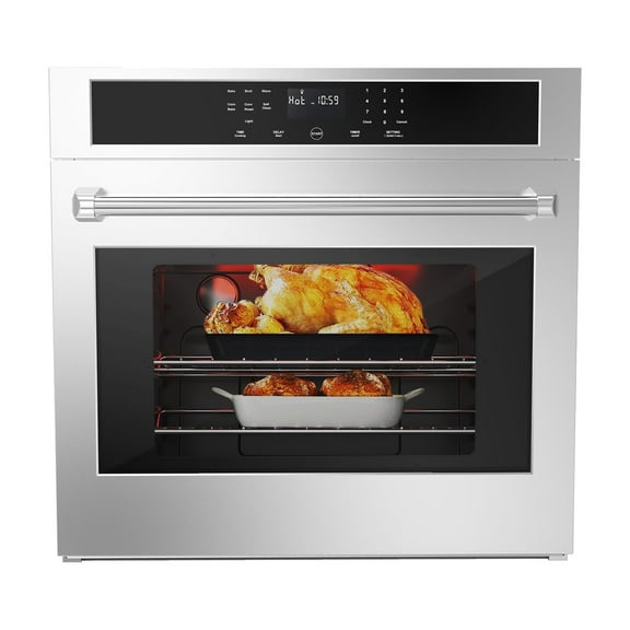 Roromall 30" Single Wall Ovens Electric Built-in Convection Oven, 3800W, 4.8 Cu.Ft. Broil Bake Roast Function, Safety Lock, LED Display, Touch Control, Timer for Kitchen Cabinetry