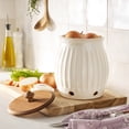 thumbnail image 2 of The Pioneer Woman Colette Stoneware Onion Keeper, White, 2 of 6