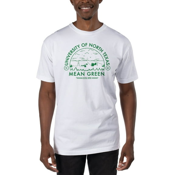 Men's Uscape Apparel White North Texas Mean Green T-Shirt