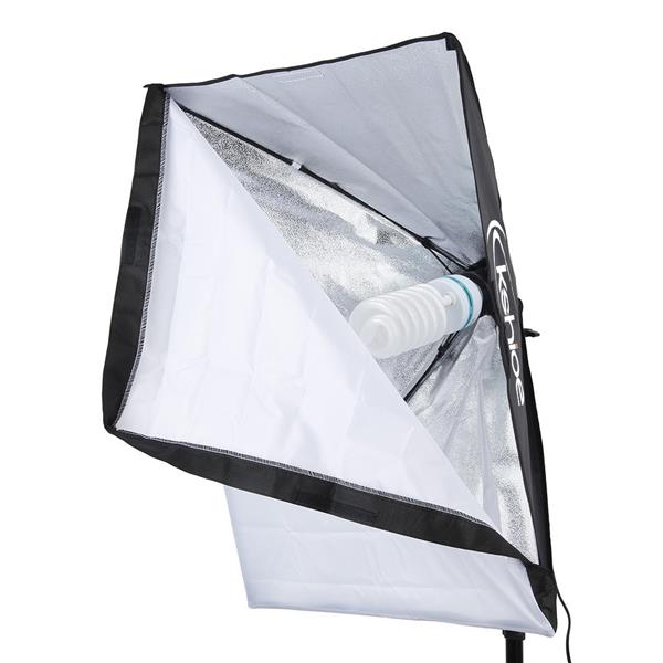 45W Professional Photography Lighting Kit - Soft Light Box with White/Silver/Black Umbrellas, Complete Studio Setup with Background Stand & Carry Bag