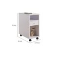 thumbnail image 5 of 20 Inch Rolling Chairside Table Single Drawer 2 Open Shelves Crisp White, 5 of 6