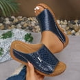 thumbnail image 5 of Womens Sandals Comfortable Womens Platform Sandals Espadrille Wedge Strap Studded Open Toe under 15 Wedge Strap Wide for Women Size 11w Soft Size 8 Women's On Platform Blue 6.5, 5 of 9