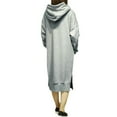 thumbnail image 3 of Nouvelle Robe à Capuche Longue Ample pour Femmes, Unie, Manches Longues, Poches, Fente, Décontractée, Chaude, Chandails à Capuchon, 3 of 7