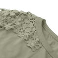 thumbnail image 5 of Azrian Women Casual Solid Round-Neck Lace Hollow Out Long Sleeve Pullover Slimming Blouse T-shirt Tops, 5 of 5