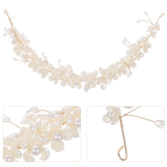 PTOOTP Flower Hair Pins Hair Band Bridal Headpiece Golden 1Set for Brides Wedding Party