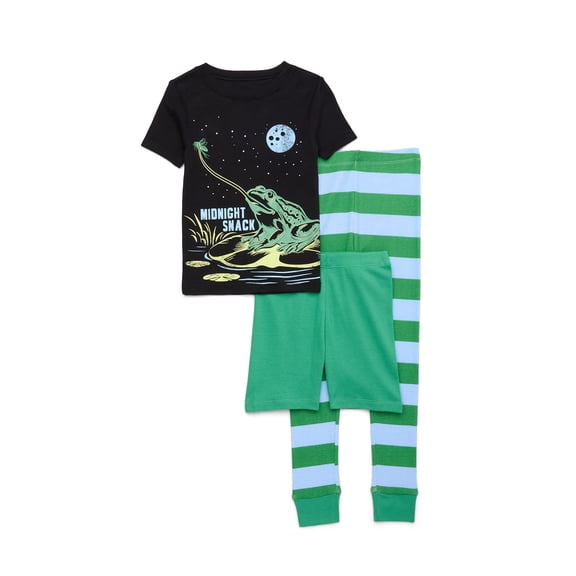 Wonder Nation Boys Short Sleeve Top, Pants and Shorts Pajama Sleep Set, 3-Piece, Sizes 4-10