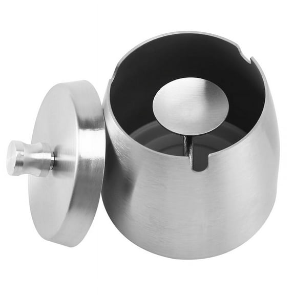 Outdoor Ashtray with Lid for Stainless Steel Windproof Rainproof Ashtray for Outside Home Table Bar KTV