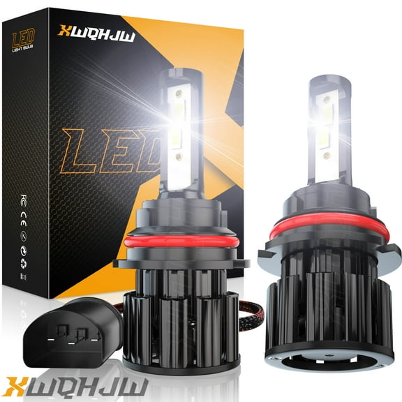 9007 LED Headlight Bulbs, 12000LM Per Set 6000K Xenon White HB5 High Low Beam Headlight Hi/Lo, Set of 2